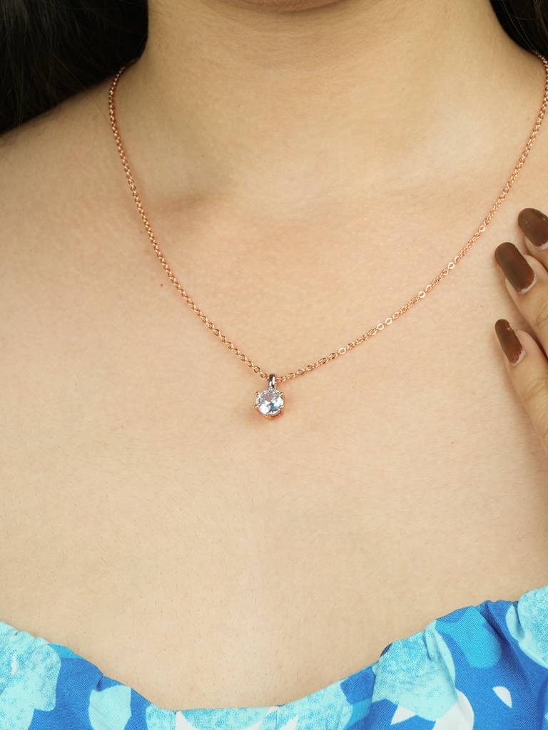 Timeless Solitaire Cz Pendant : AVPE10032