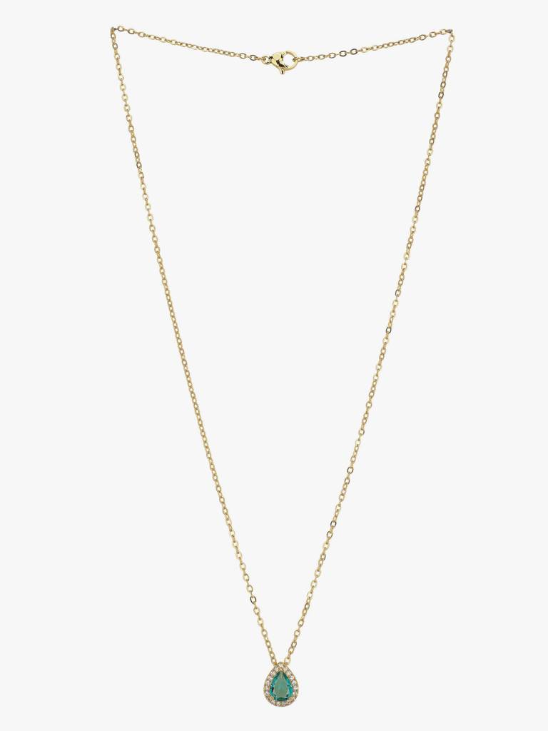 Emerald Green Drop Cz Pendant : AVPE10035