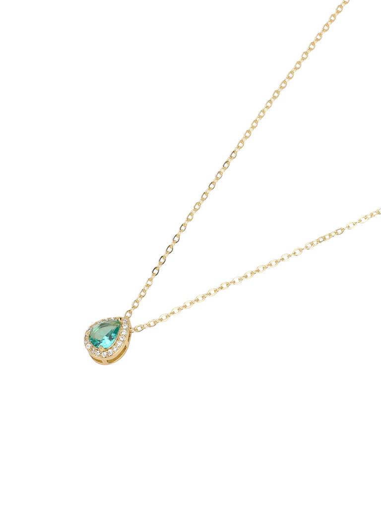Emerald Green Drop Cz Pendant : AVPE10035