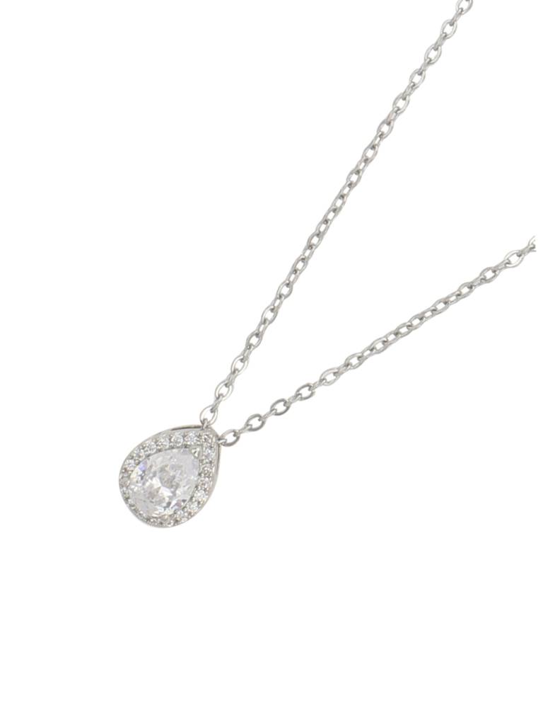 White Drop Cz Pendant : AVPE10036