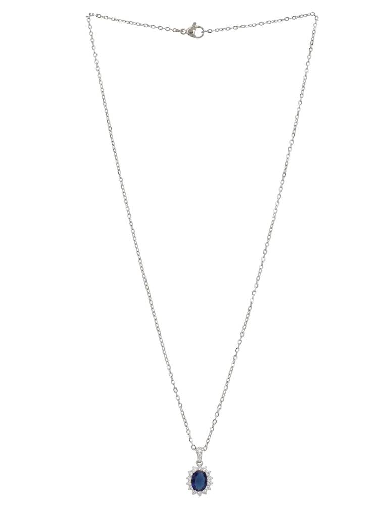Blue Sapphire Cz Pendant : AVPE10039