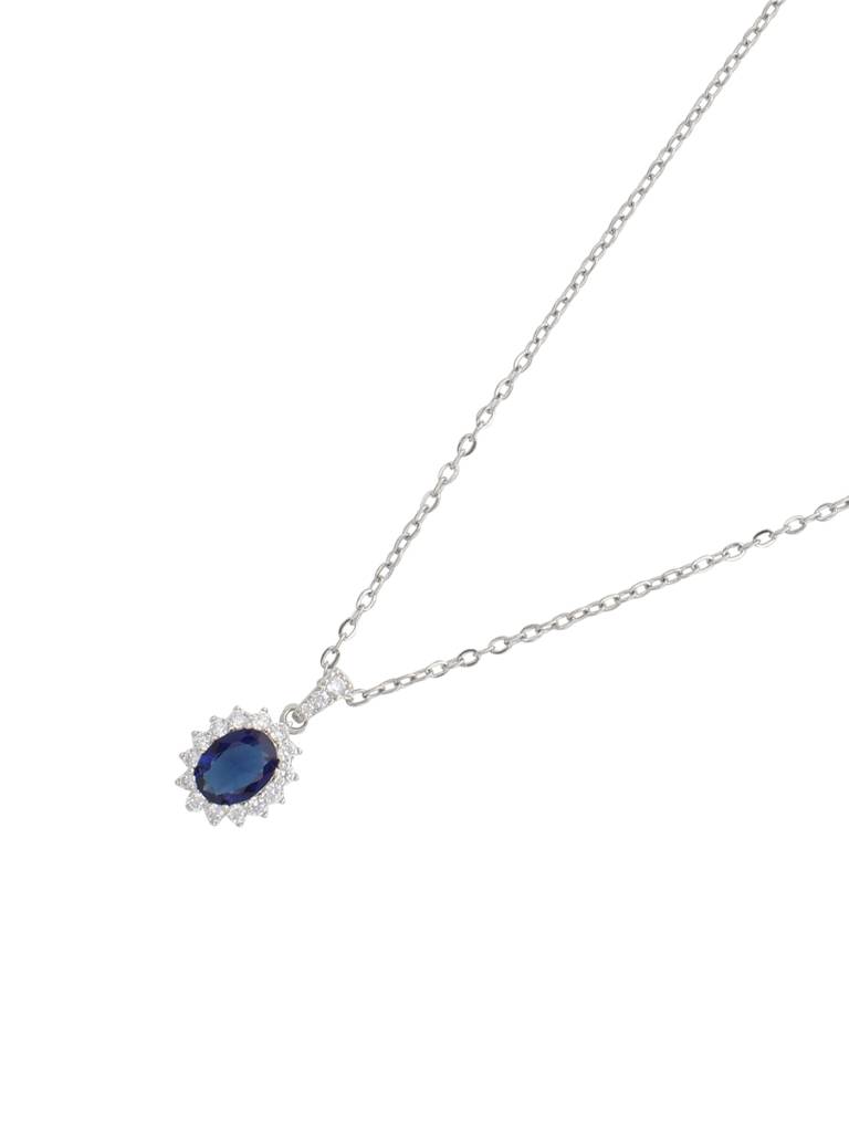 Blue Sapphire Cz Pendant : AVPE10039