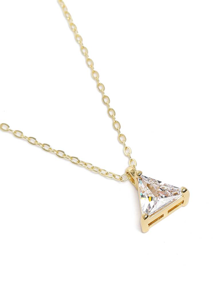 Triangle Diamond Cut Cz Pendant : AVPE10073