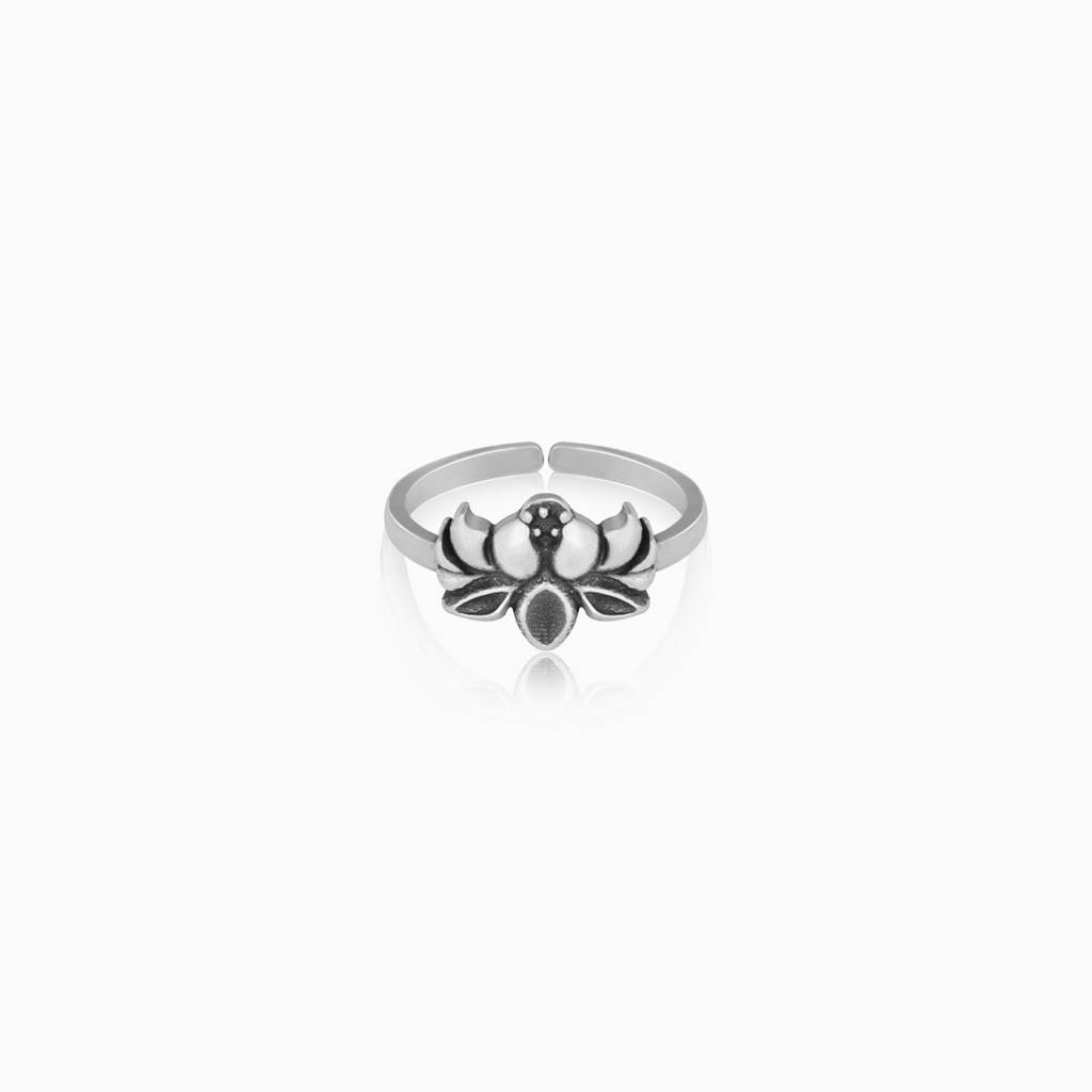 Silver Blooming Lotus Ring : AVR0103
