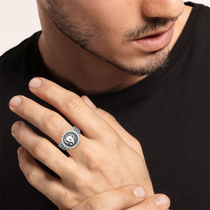 Oxidised Silver Ganpati Chakra Ring : AVR0107