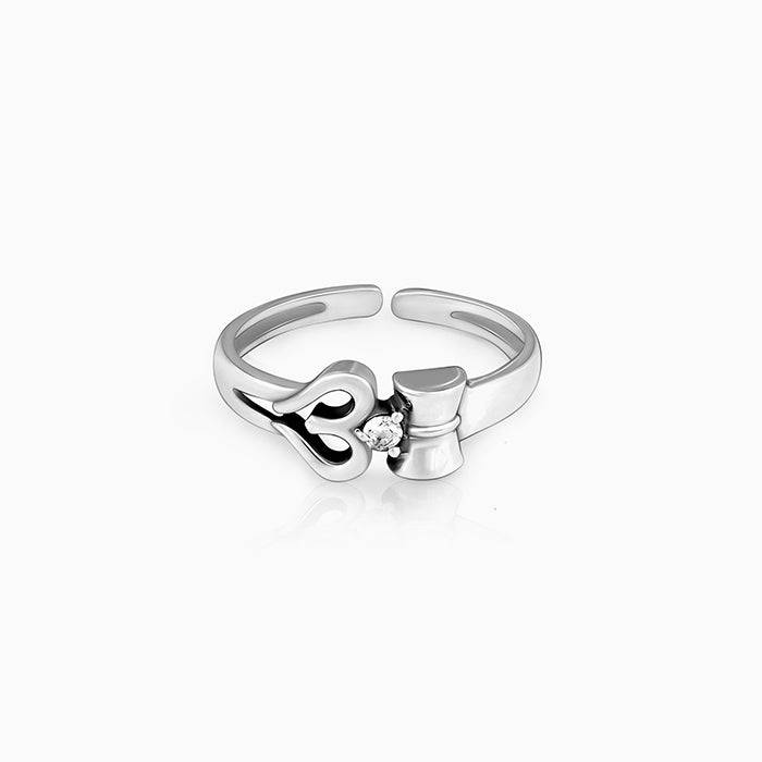 Oxidised Silver Om Shiva Ring For Him : AVR0109