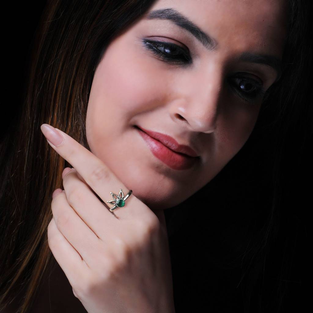 Oxidised Silver Forest Queen Ring : AVR013