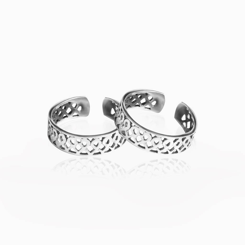 Oxidised Silver Mesh Toe Ring : AVTR001