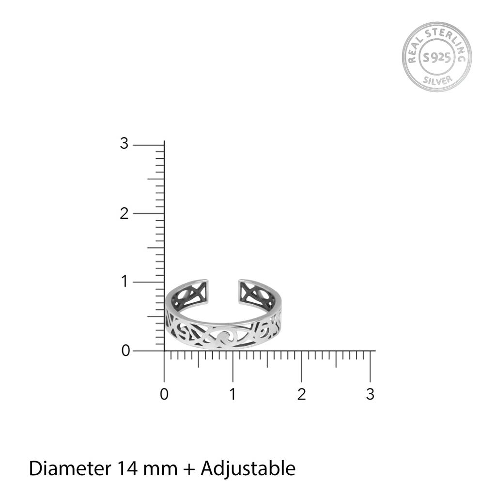 Oxidised Silver Lace Toe Ring : AVTR007