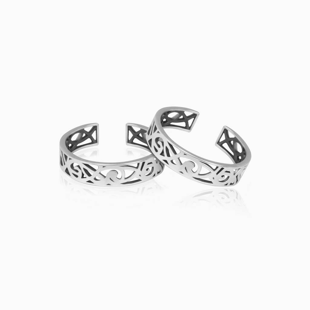 Oxidised Silver Lace Toe Ring : AVTR007