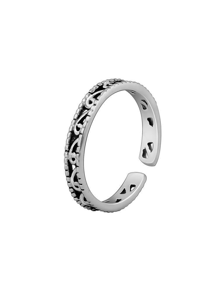 Silver Oxidised Silver Grace Toe Ring : AVTR015