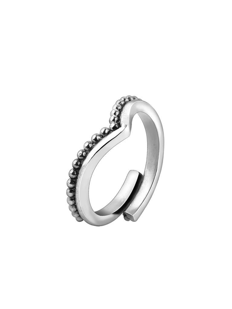 Silver Oxidised Silver Wishbone Toe Rings : AVTR028