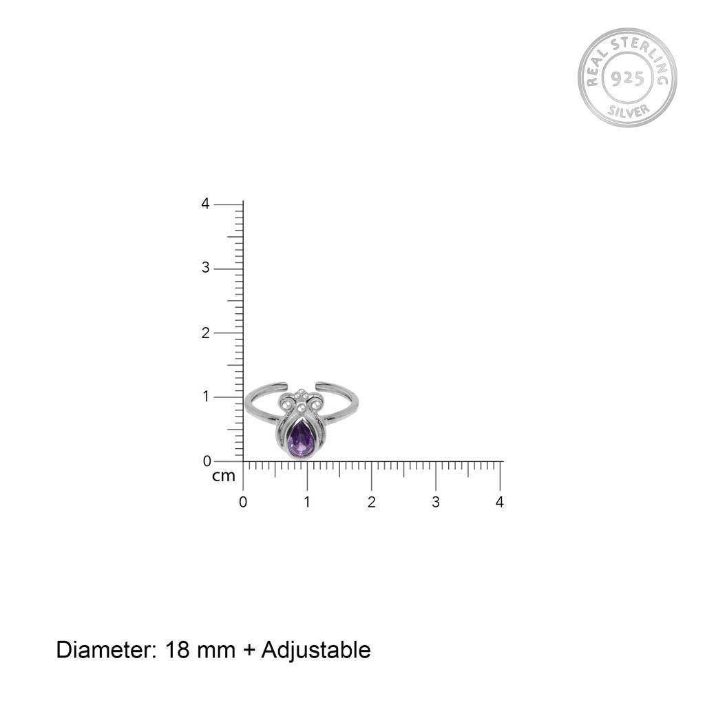 Oxidised Silver Lavendar Toe Rings : AVTR040