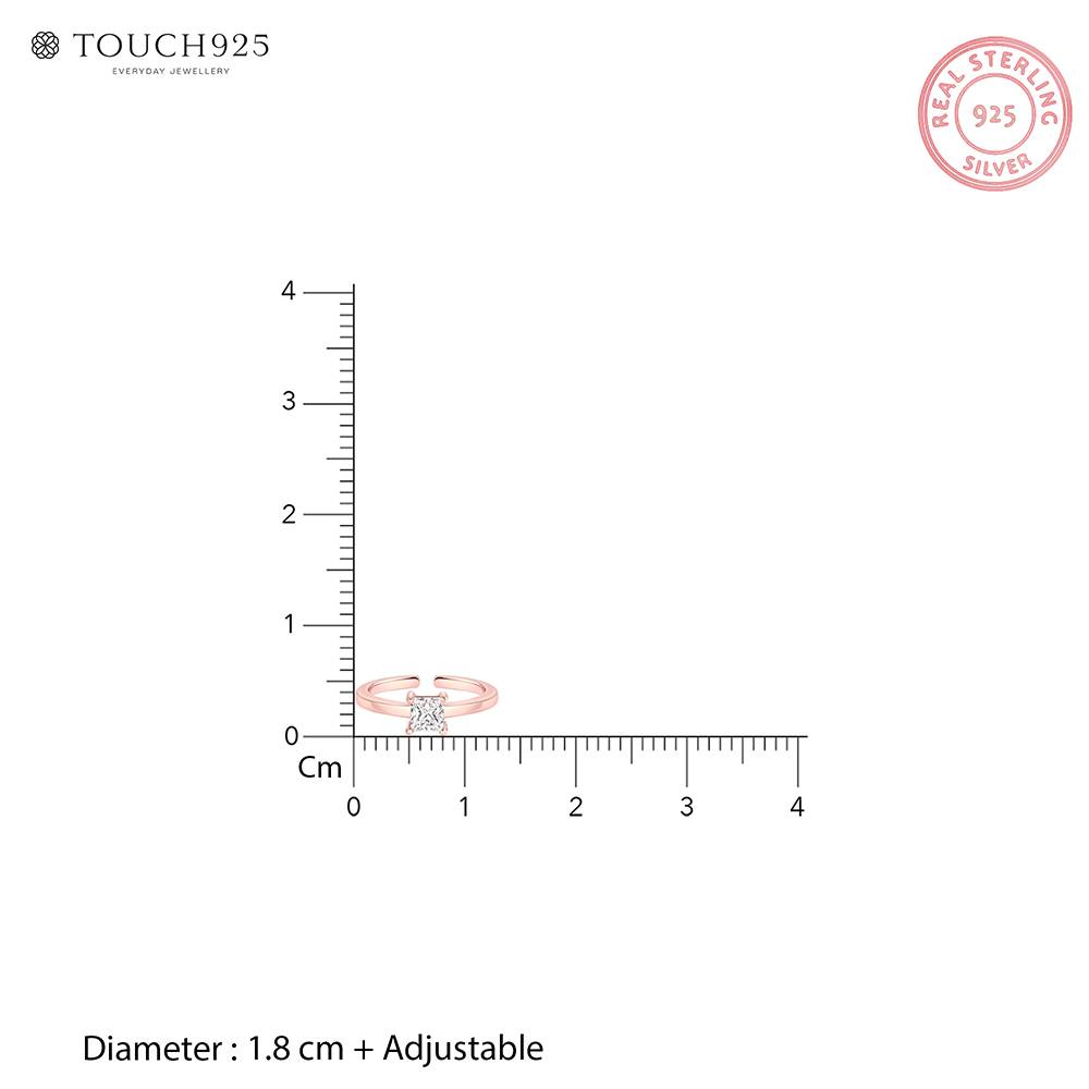 Square Cz Toe Ring : AVTR920