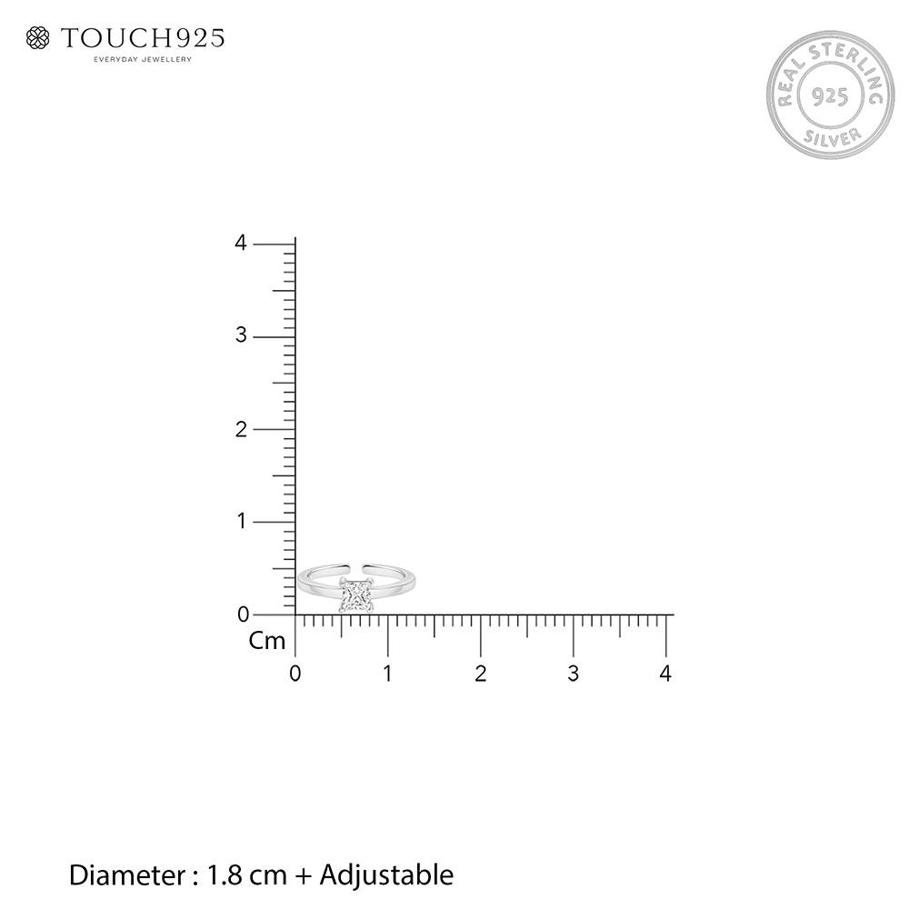 Square Cz Toe Ring : AVTR938