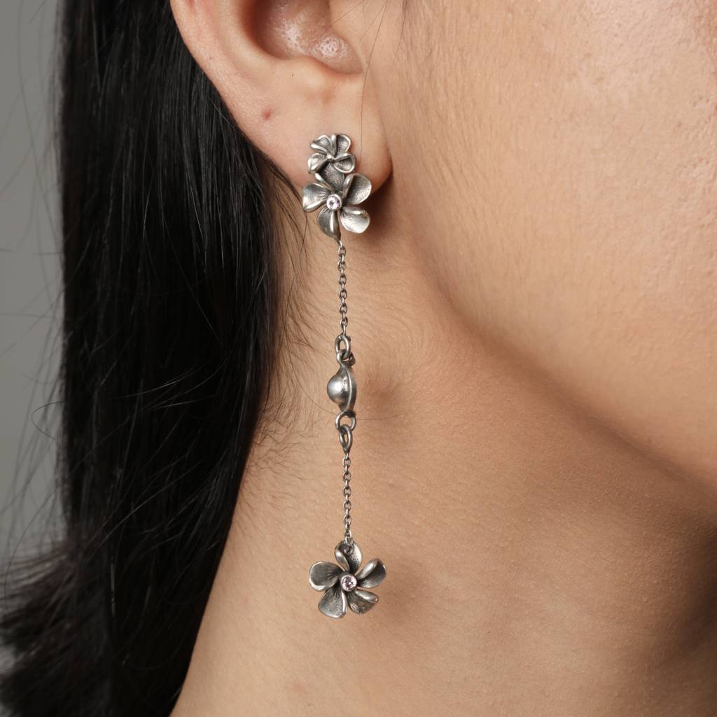 Frangipani Drop-Down Earrings