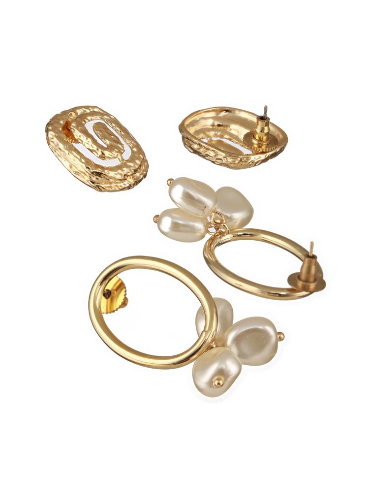 Set Of 2-Gold-Plated Contemporary Studs : Aatmana-ER0131