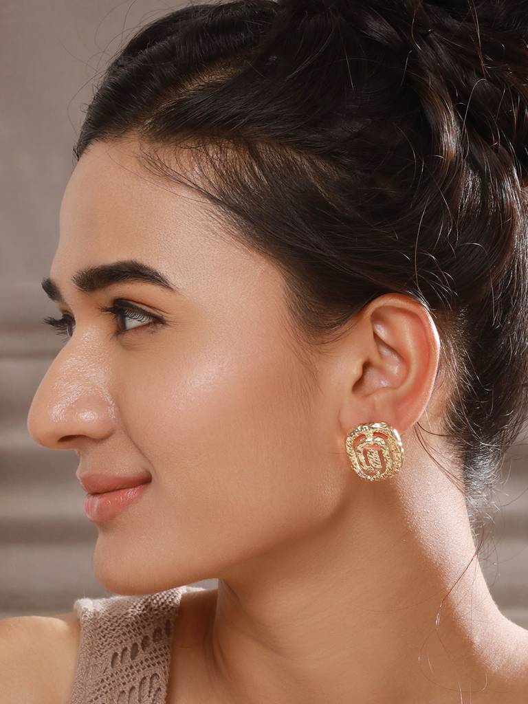 Set Of 2-Gold-Plated Contemporary Studs : Aatmana-ER0131