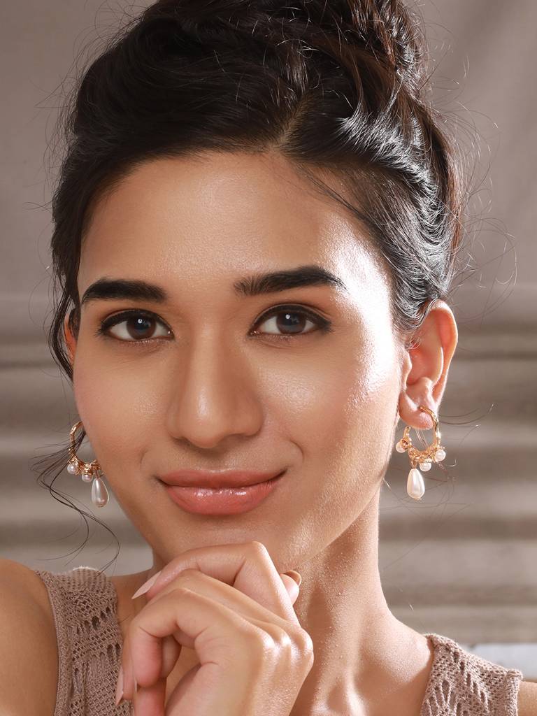 Set Of 2 Gold Plated Contemporary Studs : Aatmana-ER0133