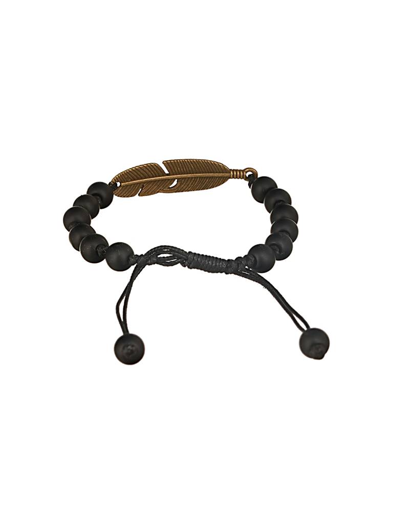 Men Set Of 4 Brass Beaded Wraparound Bracelet : AatmanaBR53