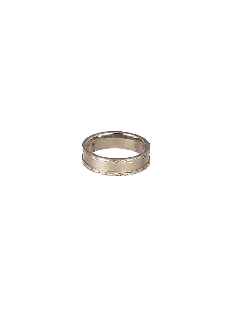 Men Silver Plated Textured Finger Ring : AatmanaFR13