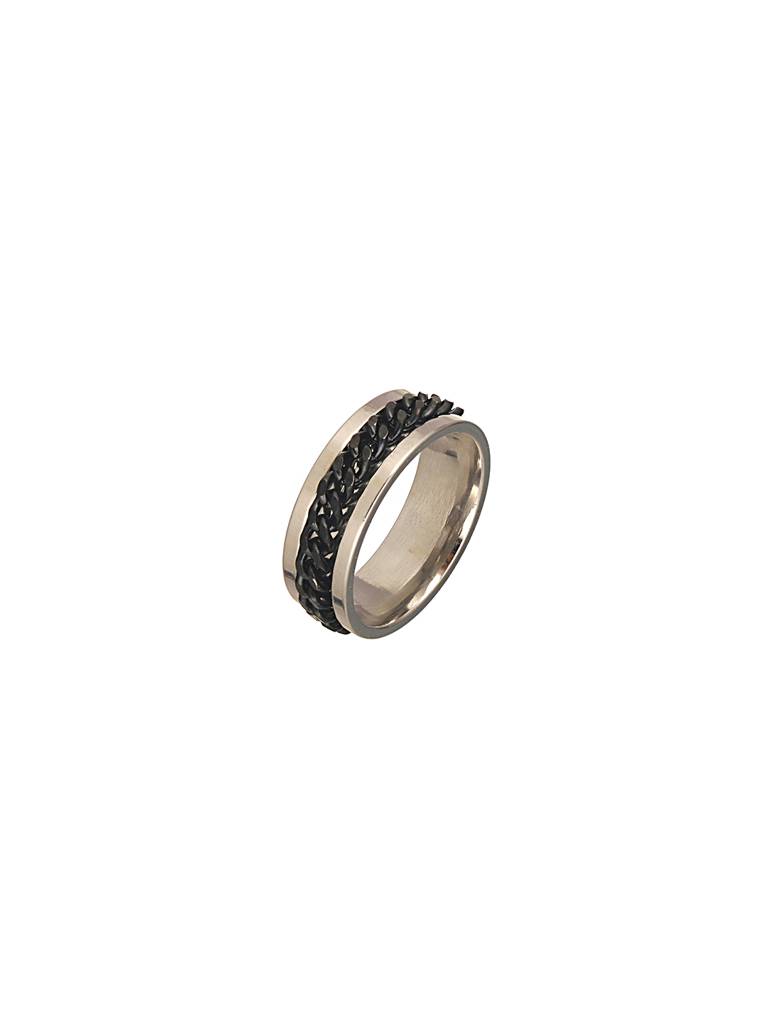 Men Silver-Plated Jared Chain Stainless Steel Finger Ring : AatmanaFR16