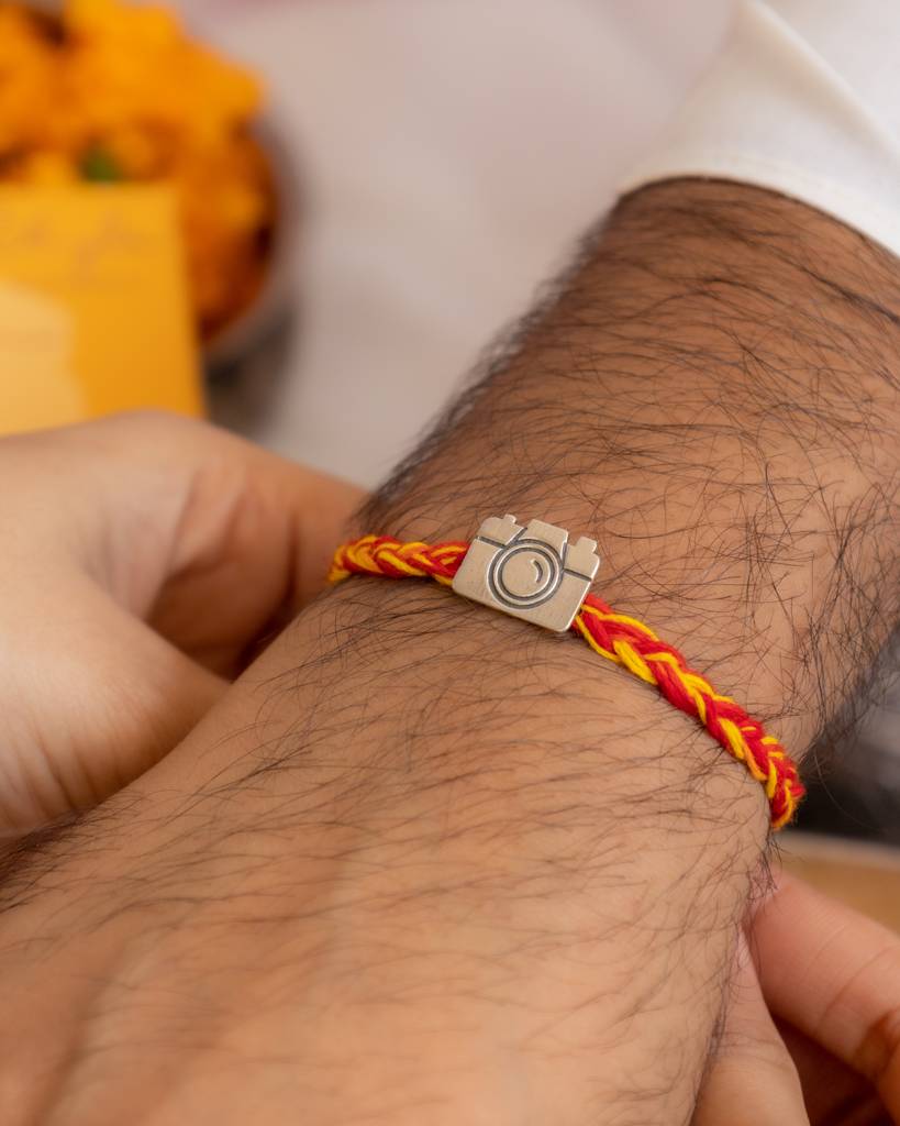 925 Sterling Silver Adya Camera Snapshot Moli Rakhi
 For Kids, Men, And Women : SRK5018