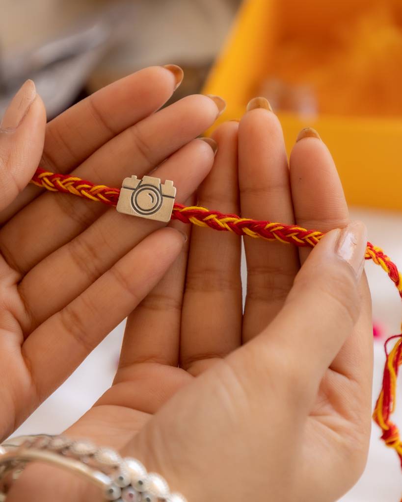 925 Sterling Silver Adya Camera Snapshot Moli Rakhi
 For Kids, Men, And Women : SRK5018