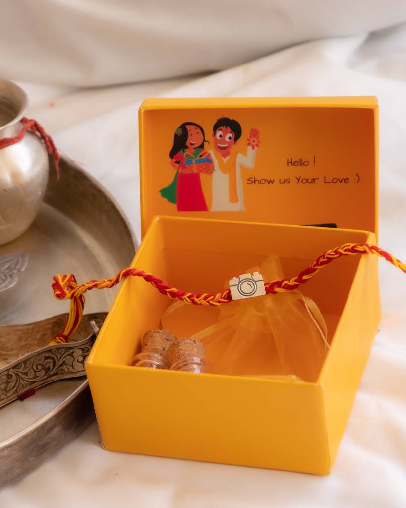 925 Sterling Silver Adya Camera Snapshot Moli Rakhi
 For Kids, Men, And Women : SRK5018