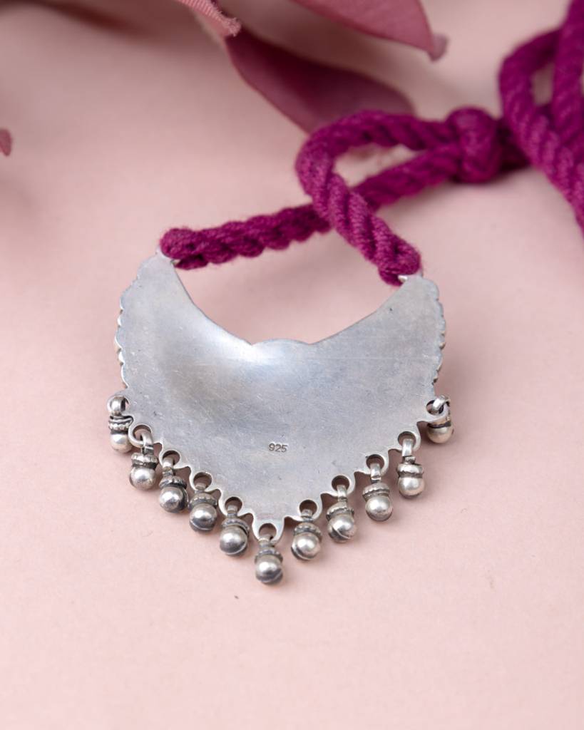 Adya Peacock Motif Ghughri Drop Dori Necklace : SN2211