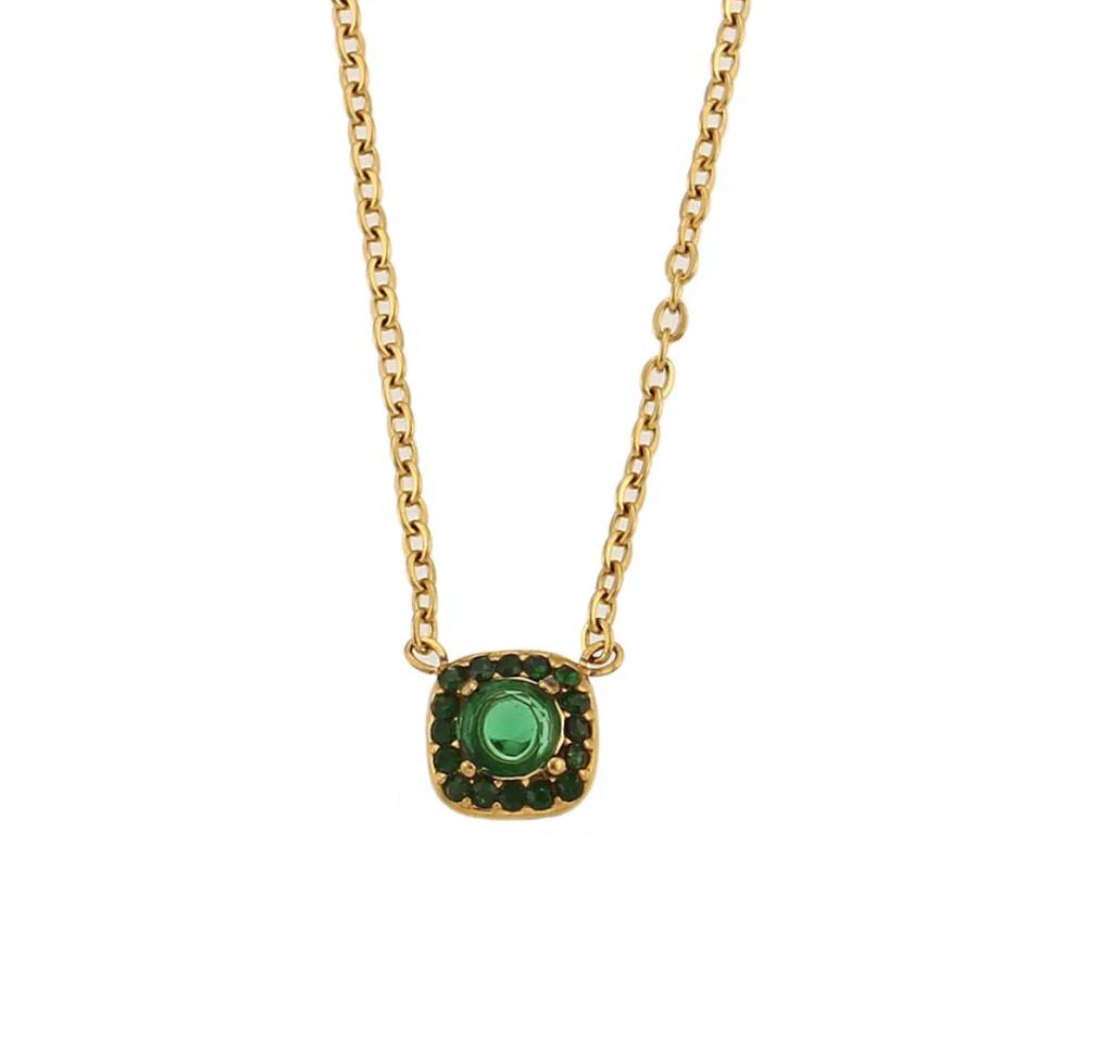 Square Elipse Diamond Necklace, Amelia