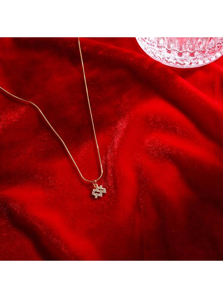 Cosmic Zodiac Pendant With Neck Chain : NS14301-G-Aquarius