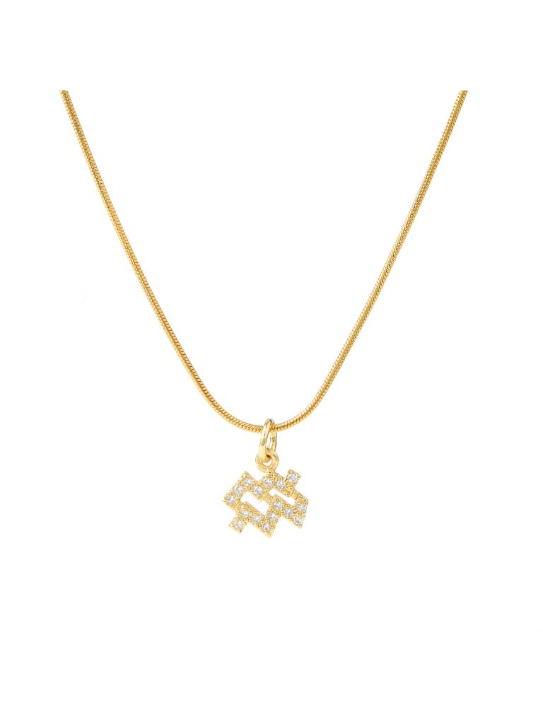 Cosmic Zodiac Pendant With Neck Chain : NS14301-G-Aquarius