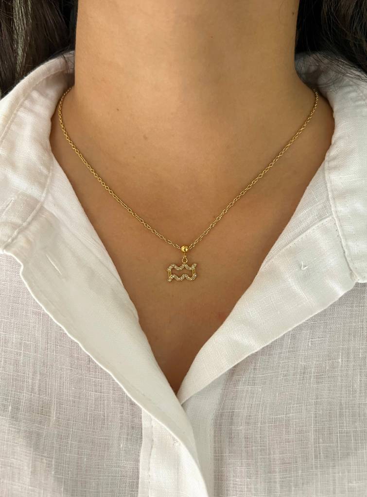 18K Gold Plated Zodiac Sign Necklace : N86A