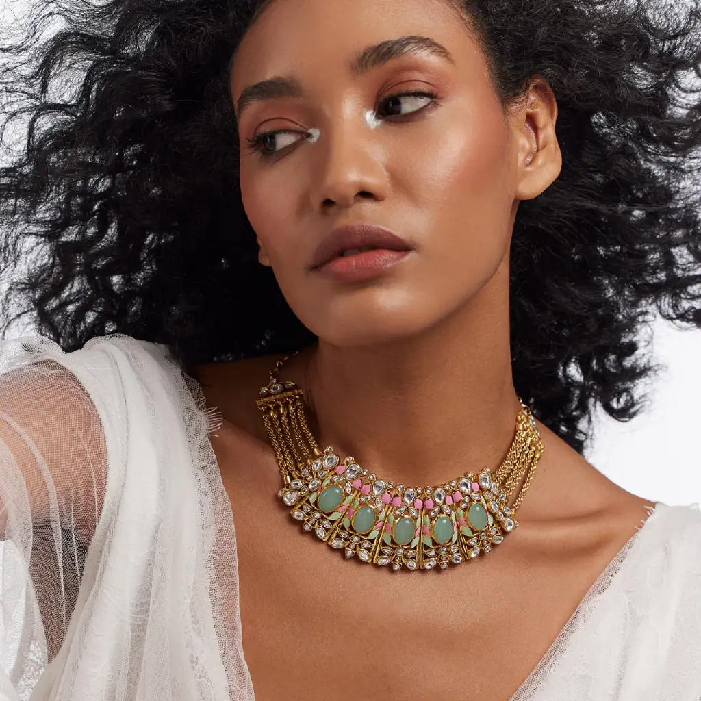 Gulmohar Springtime Necklace By Tribe Amrapali : 1097