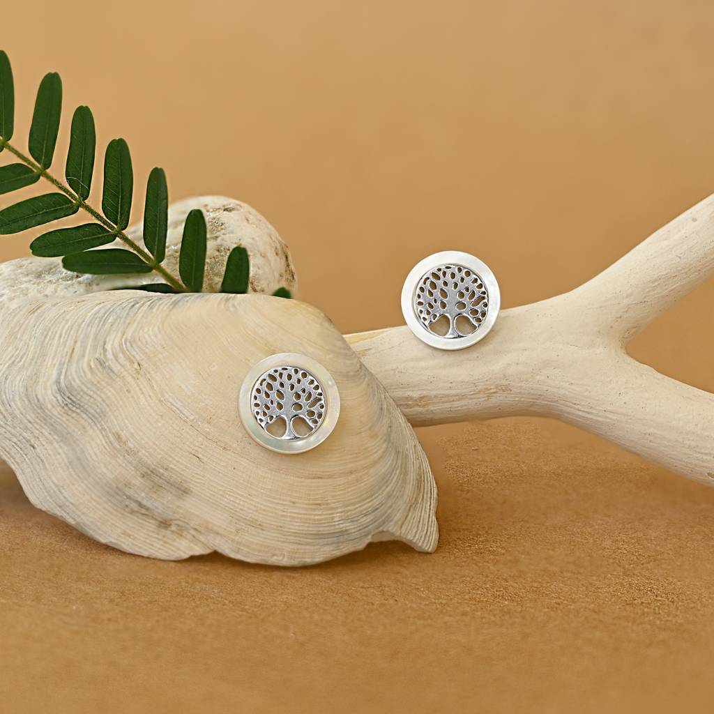 Tree Of Life Silver Studs : FGER490