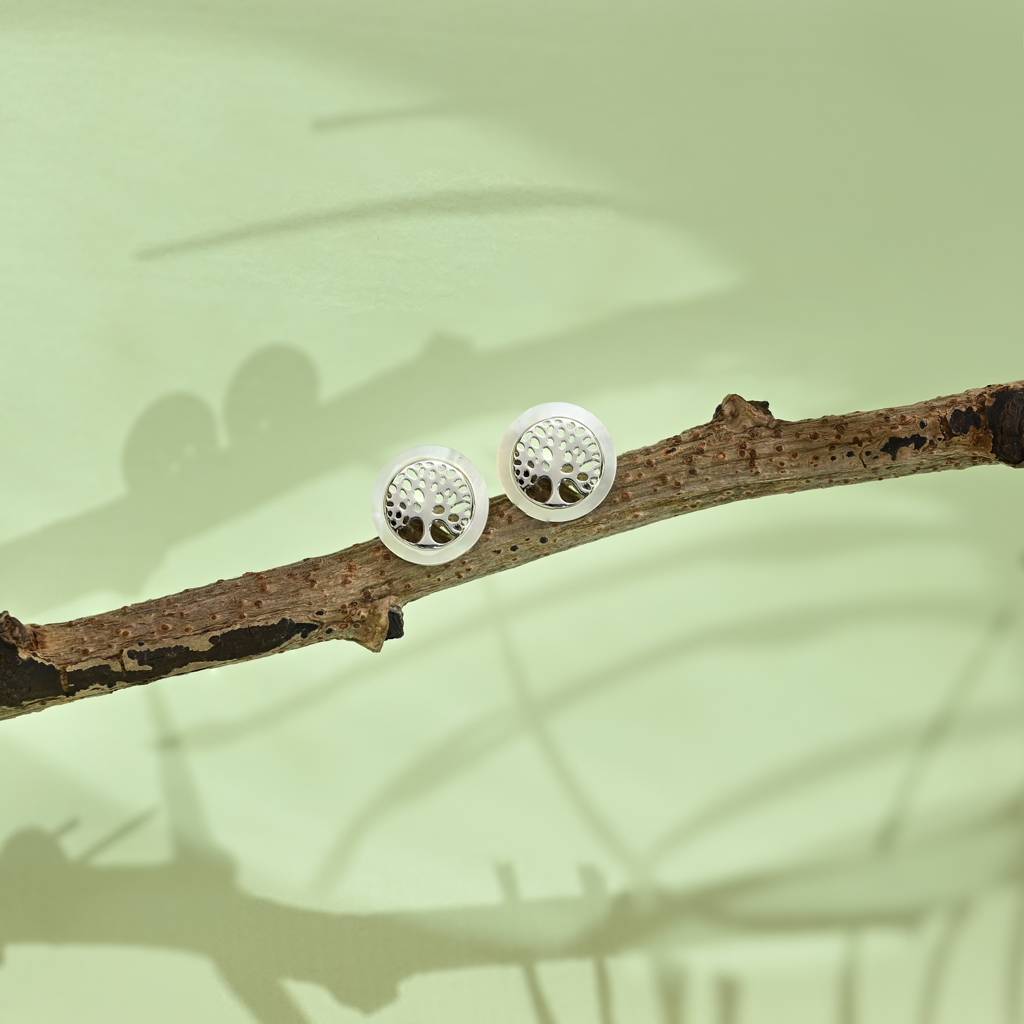Tree Of Life Silver Studs : FGER490