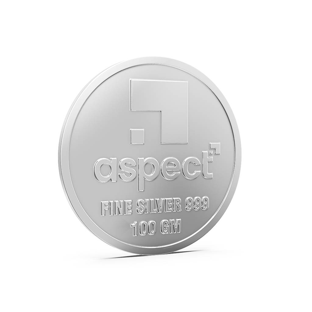 100 Gm Kalpavruksha Silver Coin Pure 999 : 100gmKalpavrukshaSilverCoinPure999