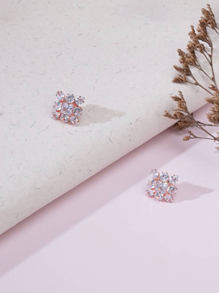 Rose Gold Square Studs : RRAUG23-35