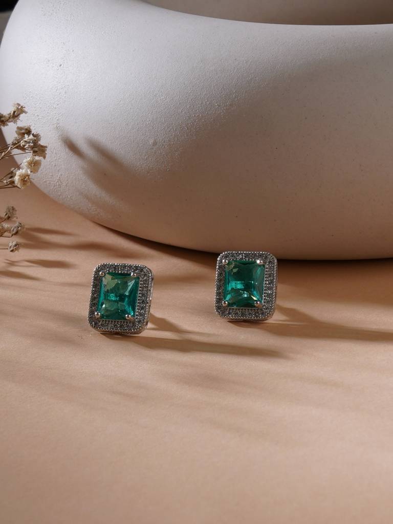 Sea Green Stone Studs : RRAUG23-49