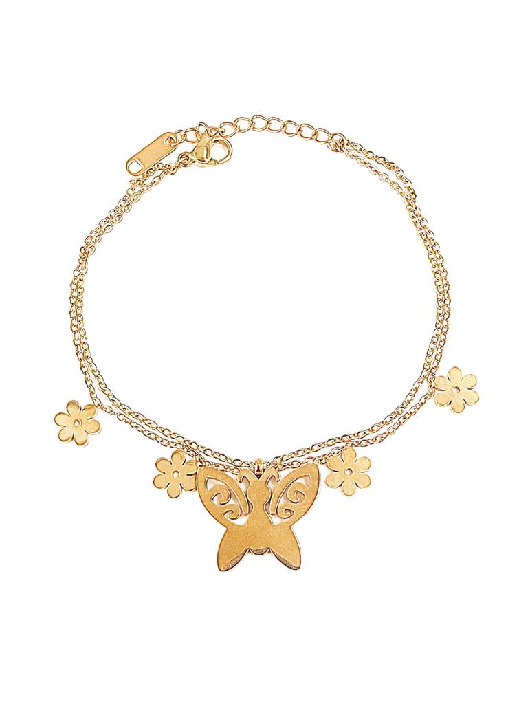 Floral Butterfly Charm Bracelet : B-BF-26-0