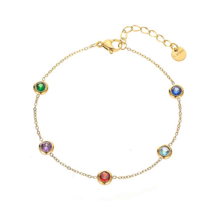 Dainty Multi Crystal Bracelet : B-CR-3-0