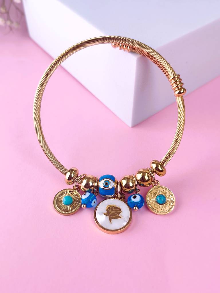 Rose Evil Eyegolden Bracelet : B-EE-39-0
