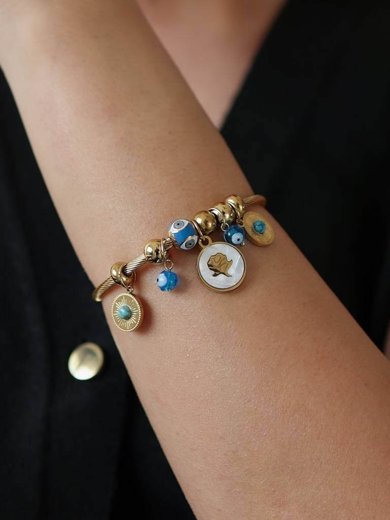 Rose Evil Eyegolden Bracelet : B-EE-39-0