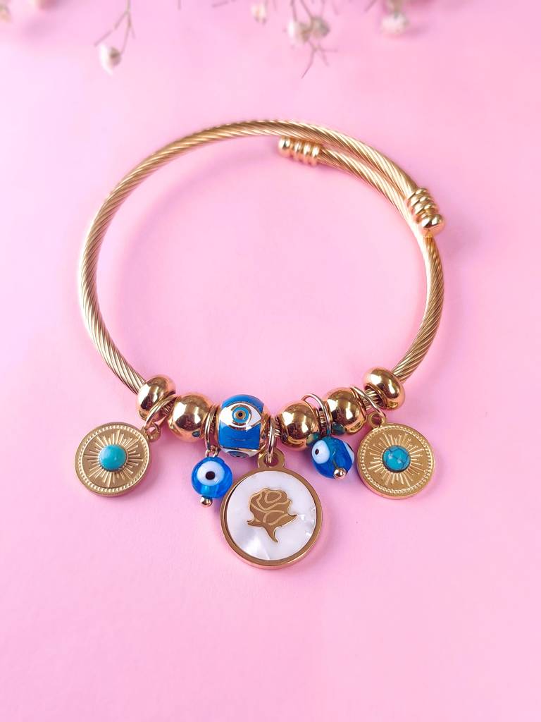 Rose Evil Eyegolden Bracelet : B-EE-39-0