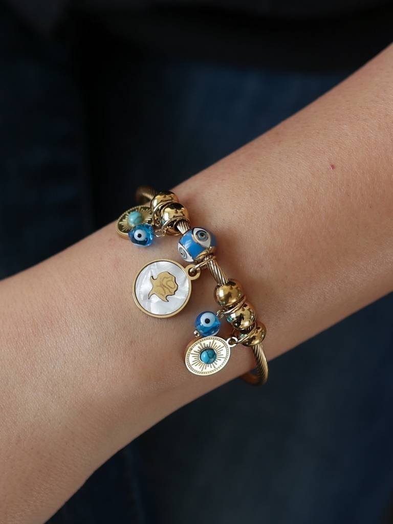 Rose Evil Eyegolden Bracelet : B-EE-39-0