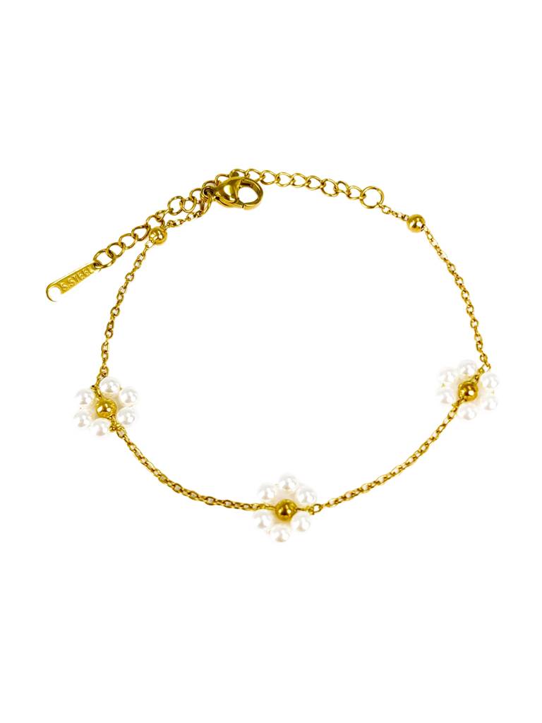 White Daisy Bracelets : B-FL-7-0