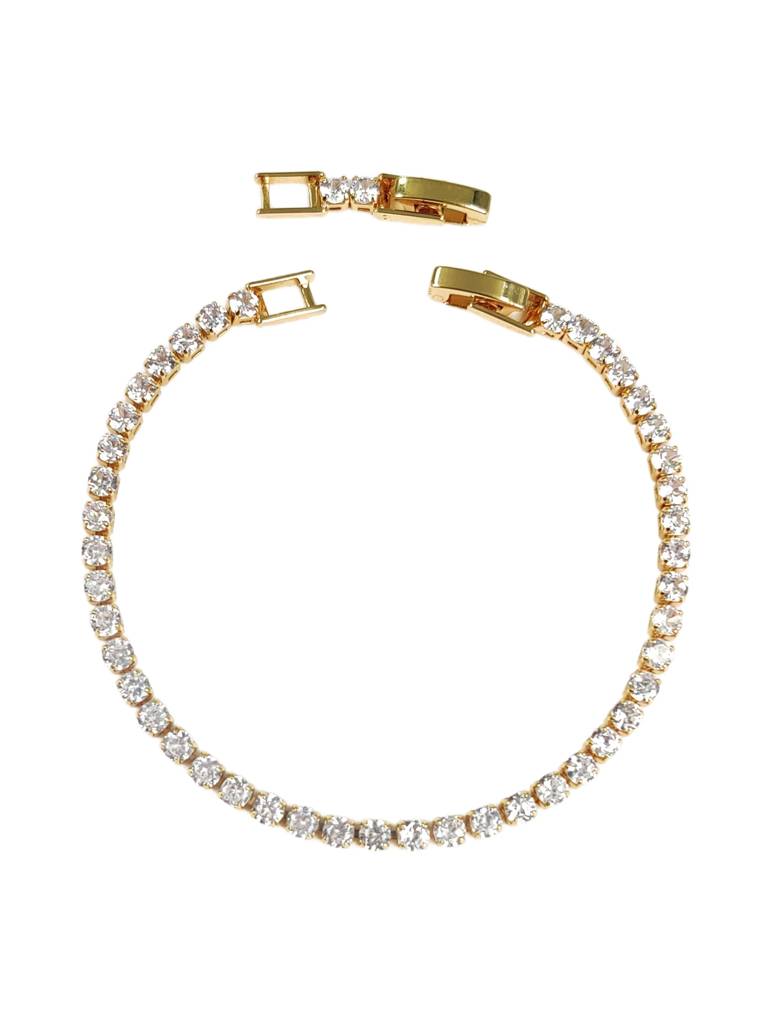 Golden Glimmer Tennis Bracelet : B-TE-15-0