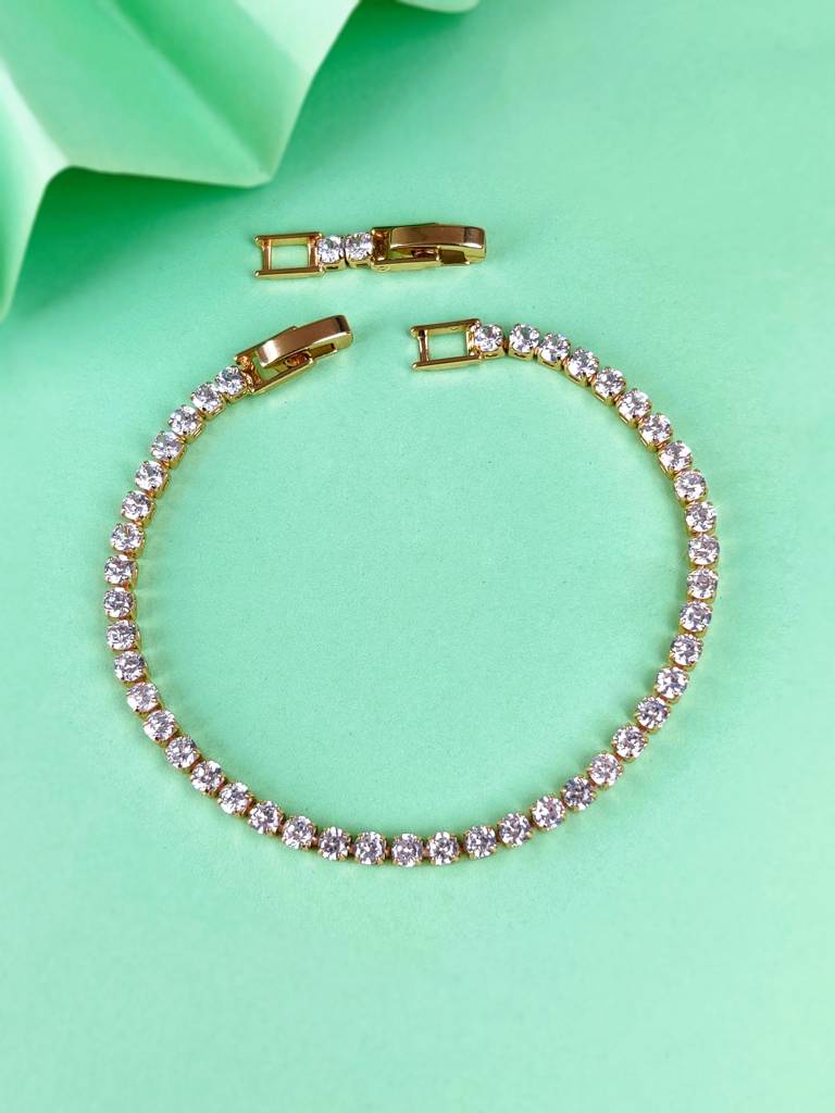 Golden Glimmer Tennis Bracelet : B-TE-15-0