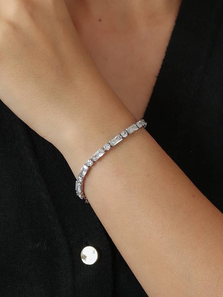 Crystal Samba Tennis Bracelet (Silver) : B-TE-5-SL